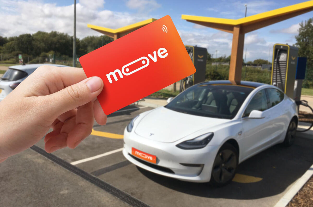 Moove Paua payment card with Tesla Model 3 2022