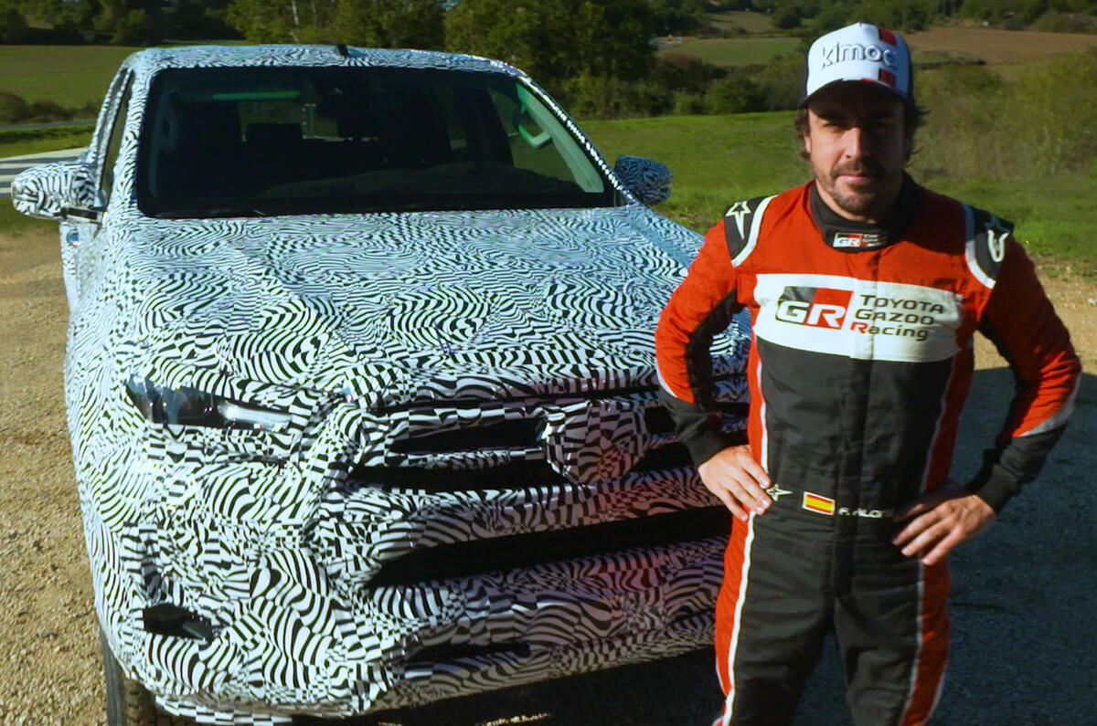 Fernando Alonso tests 2021 Toyota Hilux days ahead of new pickup's reveal