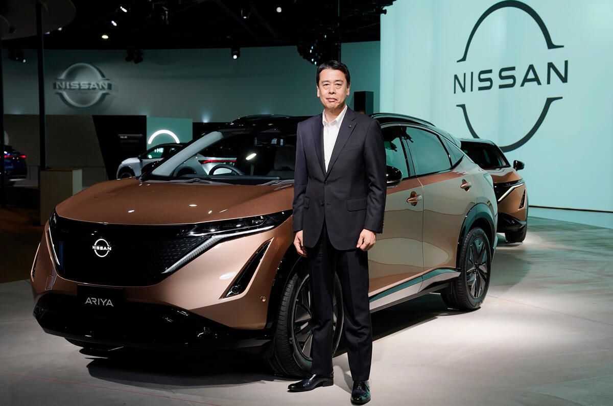 Nissan CEO Makoto Uchida with Ariya