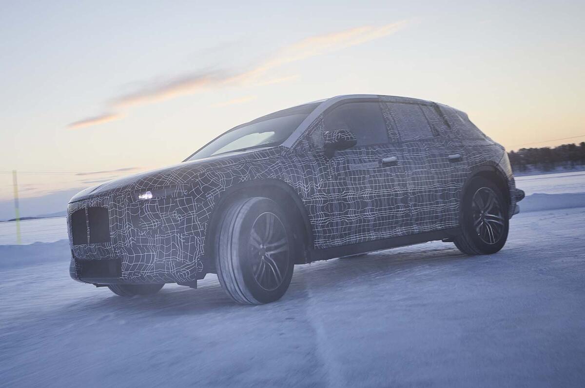 BMW iNext electric SUV winter testing