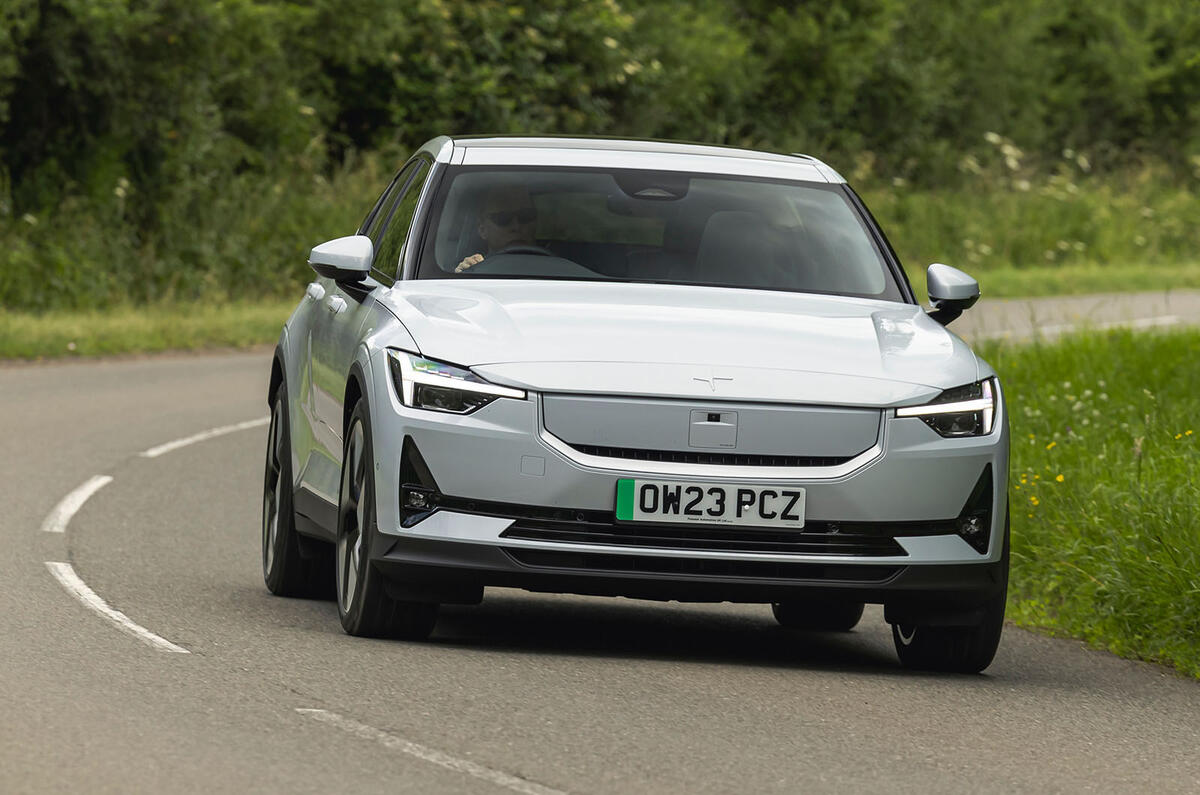 polestar 2 review 2023 01 cornering front