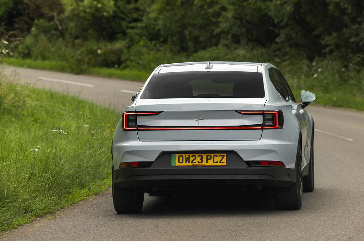 polestar 2 review 2023 03 cornering rear