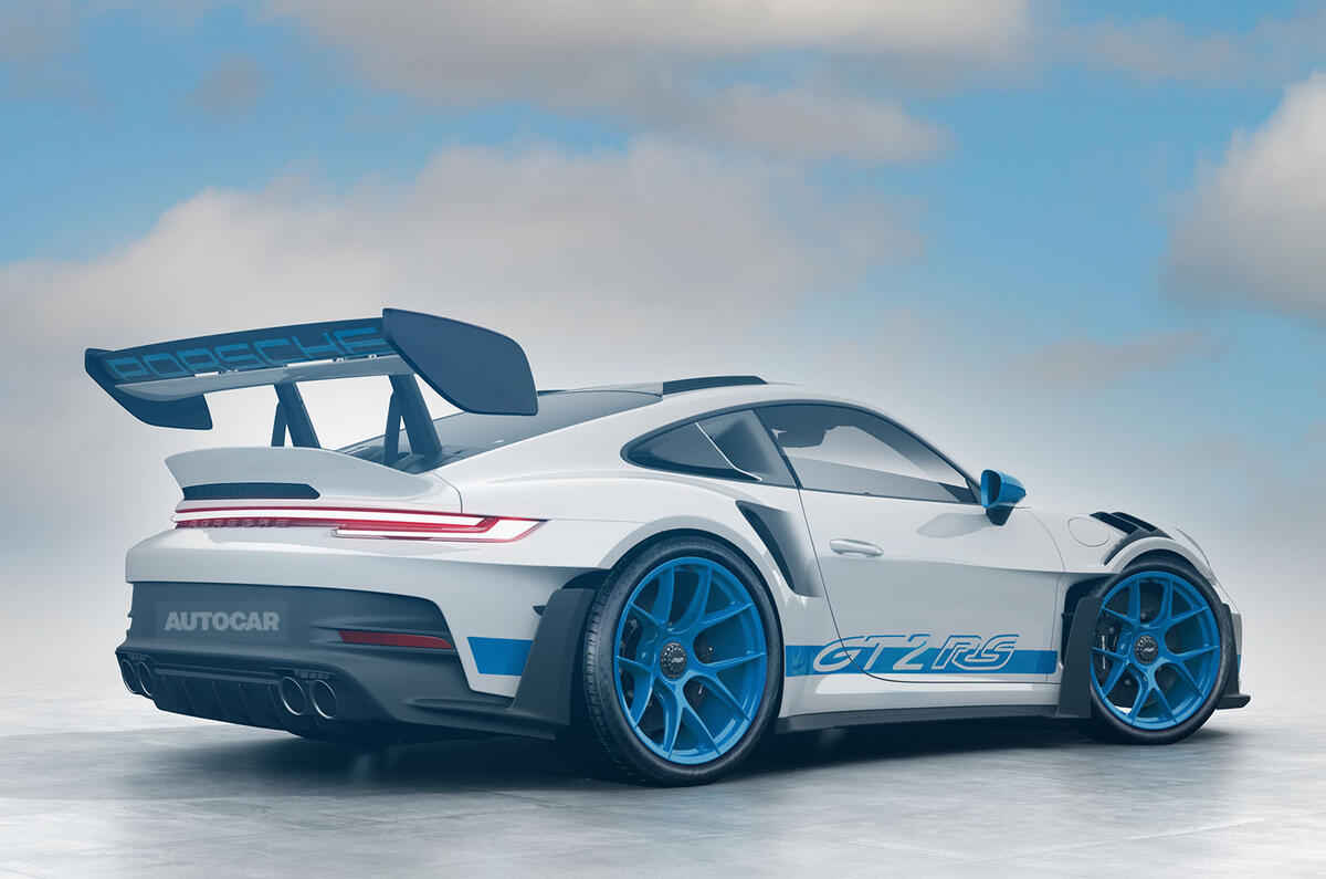 Porsche 911 GT2 RS Hybrid tres cuartos trasero