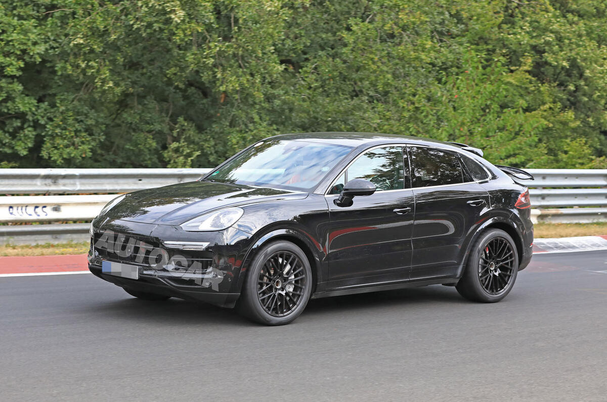 Porsche Cayenne Coupe 2019 spies Nurburgring active rear spoiler 1