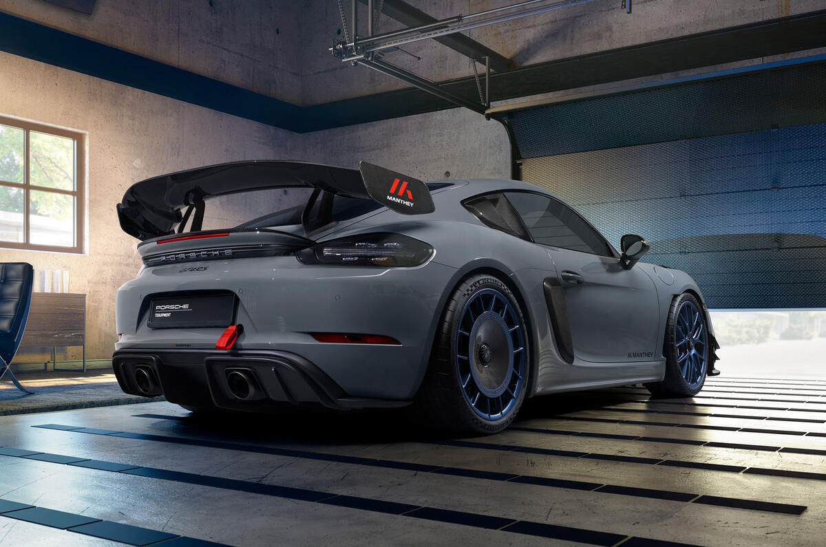 Porsche Cayman GT4RS Manthey Package 2023 rear quarter static