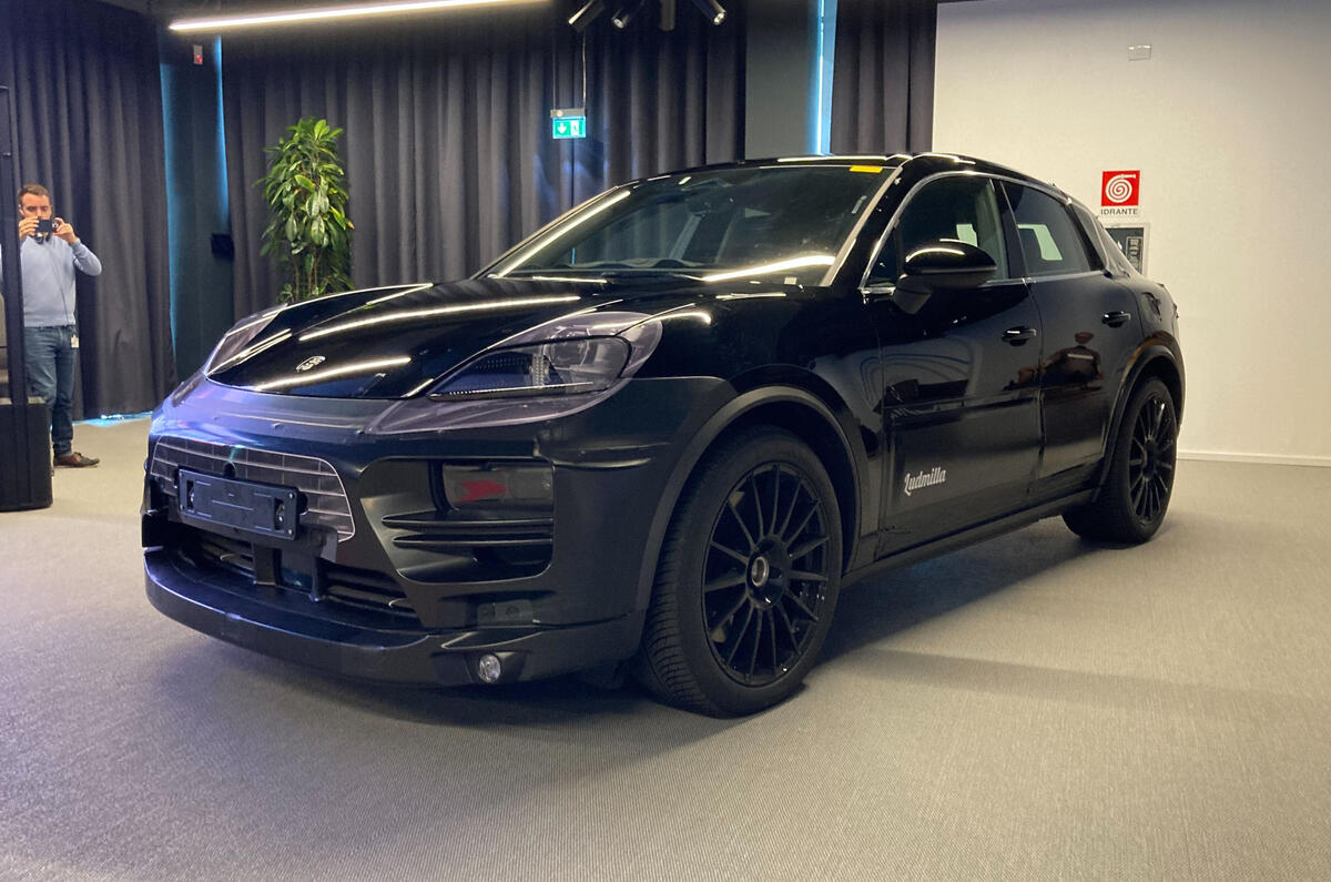 Porsche Macan EV 2024 prototype front left quarter static