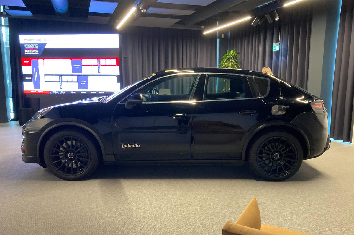 Porsche Macan EV 2024 prototype side static