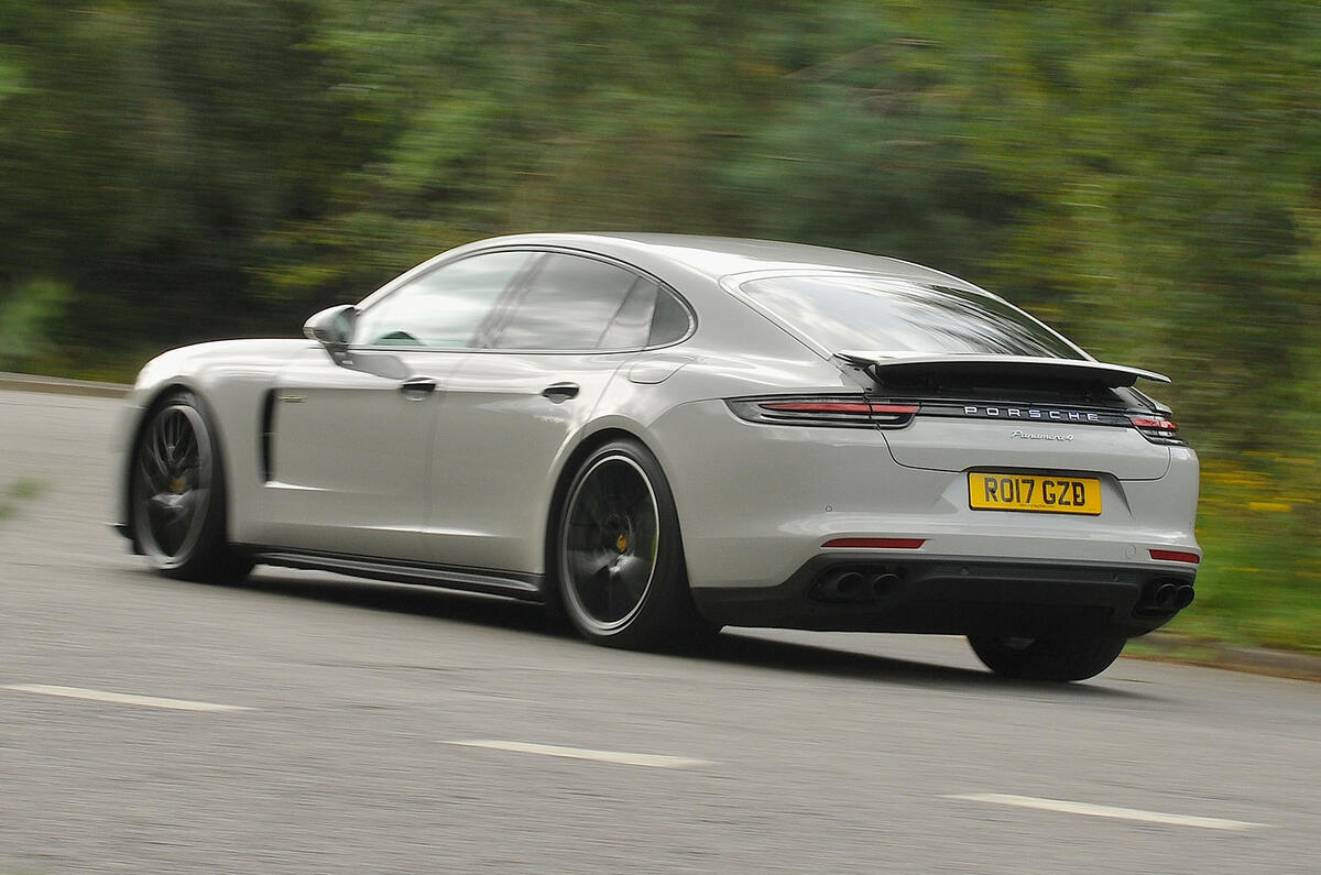 Porsche Panamera 4 Hybrid rear three quarter