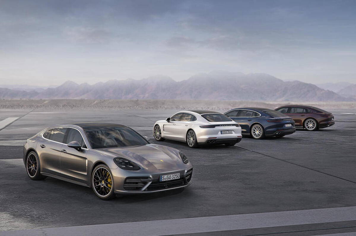 Porsche Panameras in a row