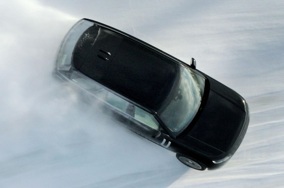 Range Rover Electric prototype winter testing top down