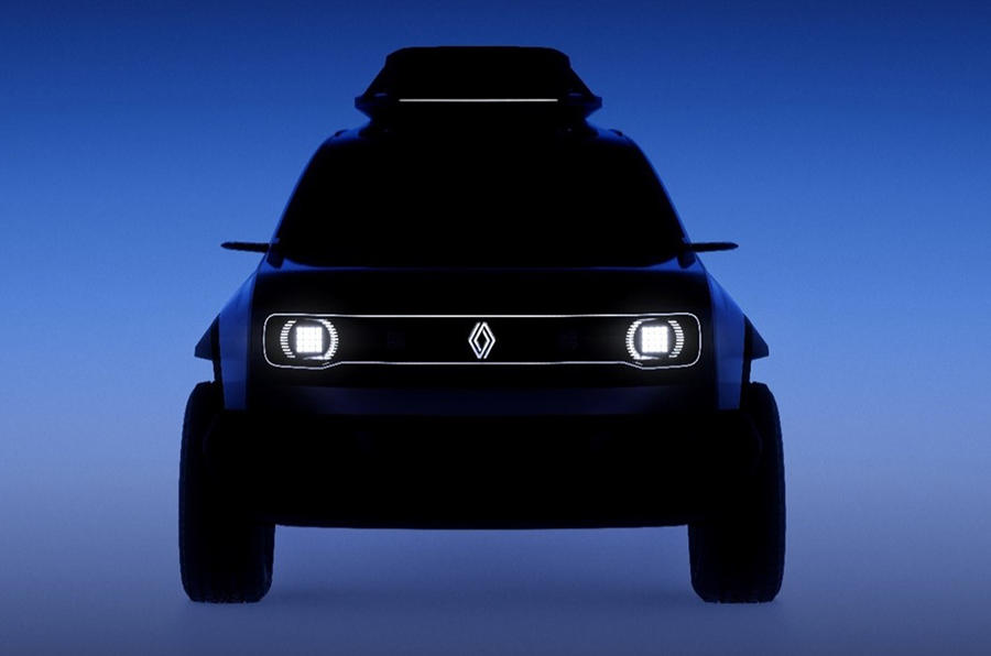 Renault 4 2022 teaser front shadowed