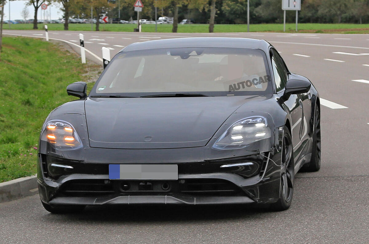 Porsche Mission E seen with production body for first time