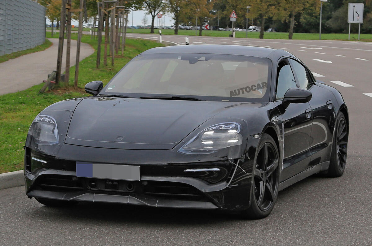 Porsche Mission E seen with production body for first time