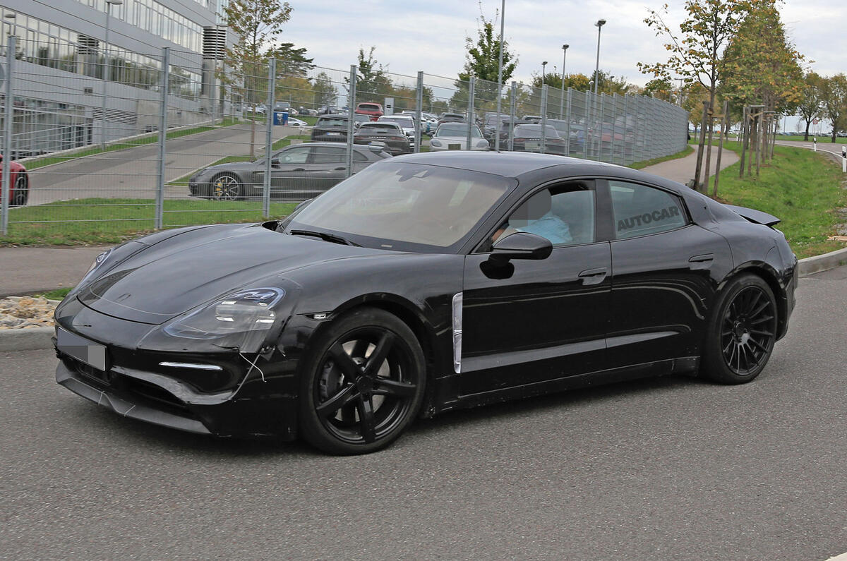 Porsche Mission E seen with production body for first time