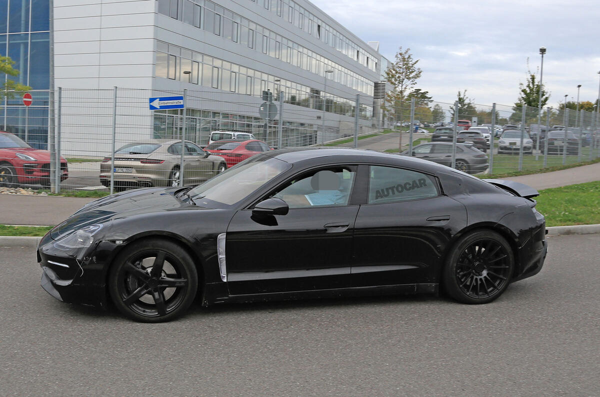 Porsche Mission E seen with production body for first time
