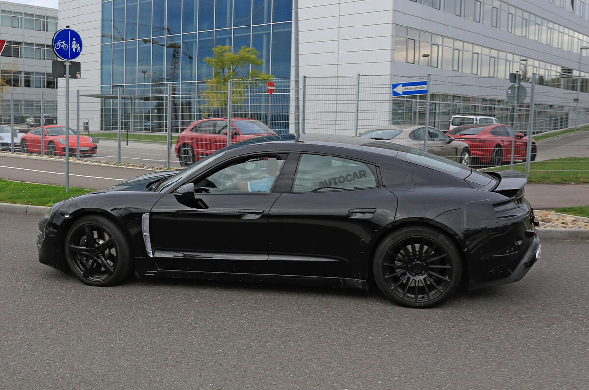 Porsche Mission E seen with production body for first time