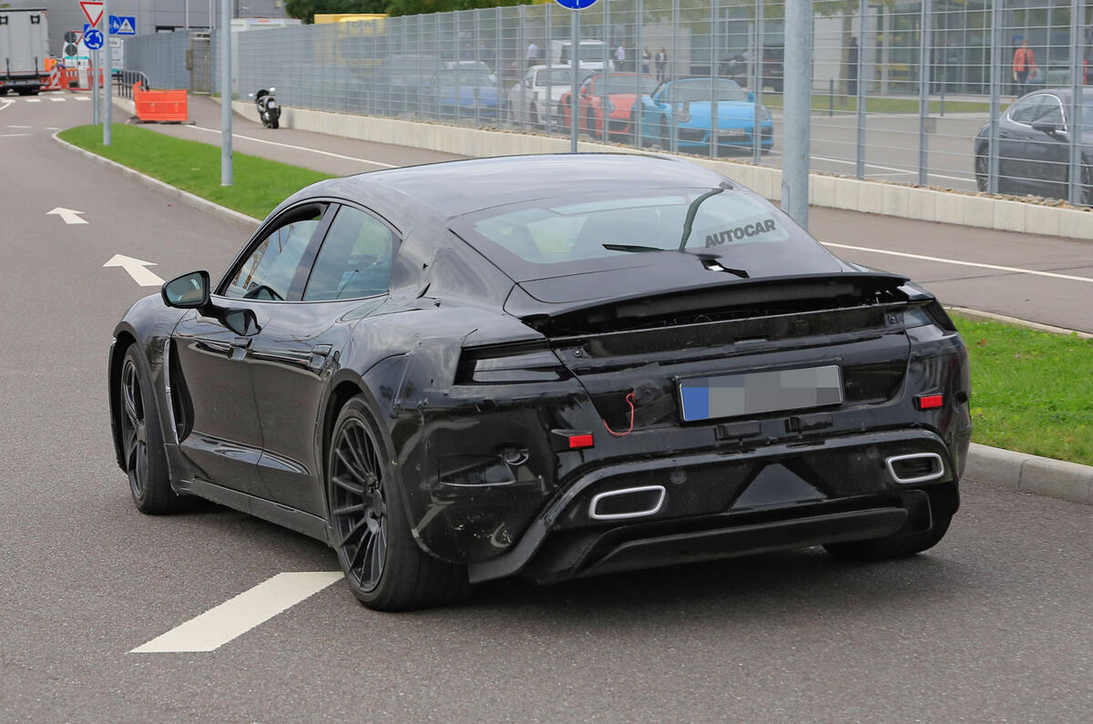 Porsche Mission E seen with production body for first time