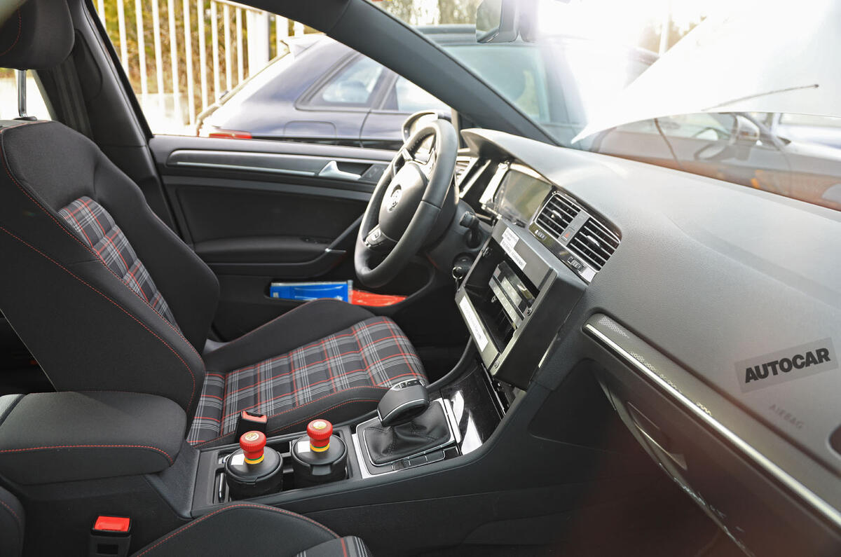 2019 volkswagen golf mk8 first pictures of mule show new cabin tech