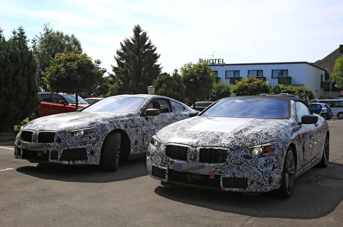 BMW 8 Series coupé and convertible sighting shows design differences