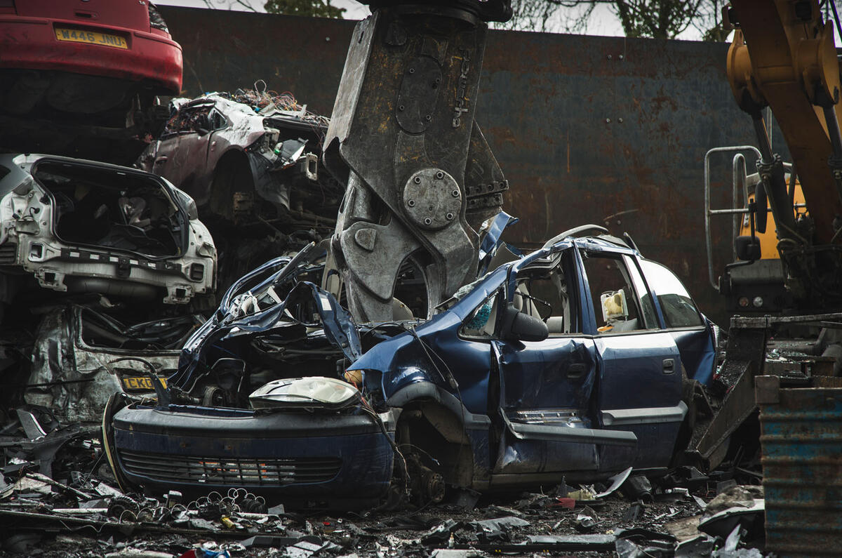 Scrapped Vauxhall Zafira