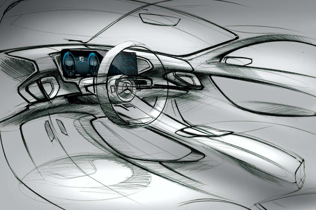 Next Mercedes Benz Gle Interior Sketches Revealed Autocar