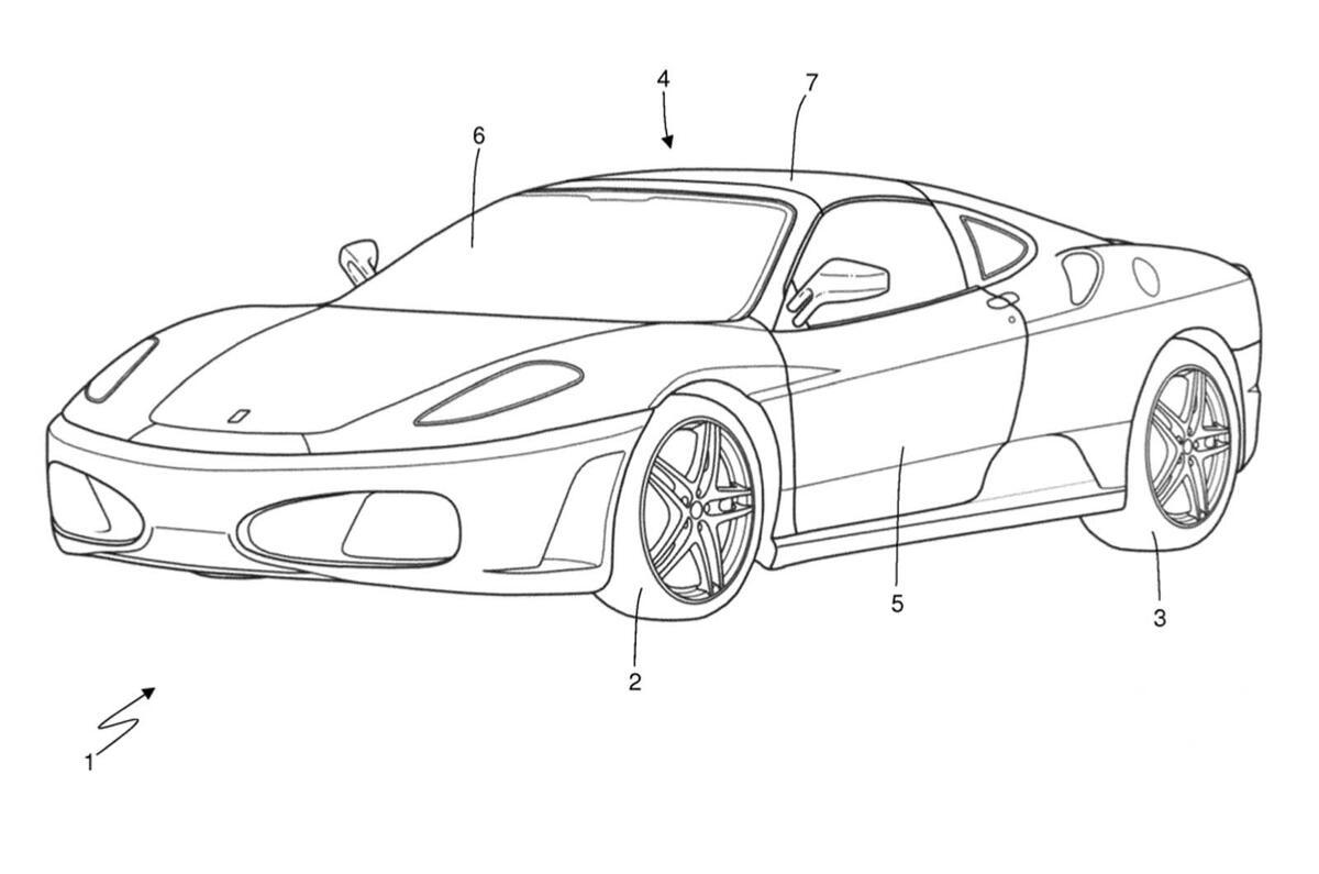 Ferrari Targa patent sketch