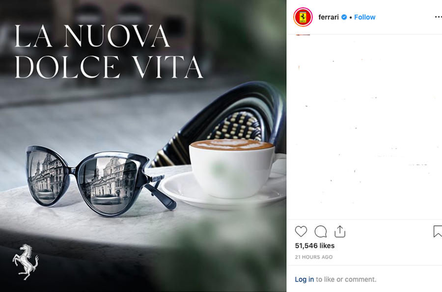 Ferrari Instagram announcement