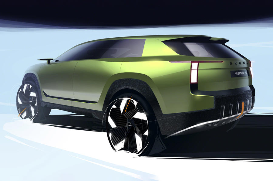 طرح ربع عقب Skoda Vision 7S Concept 2022