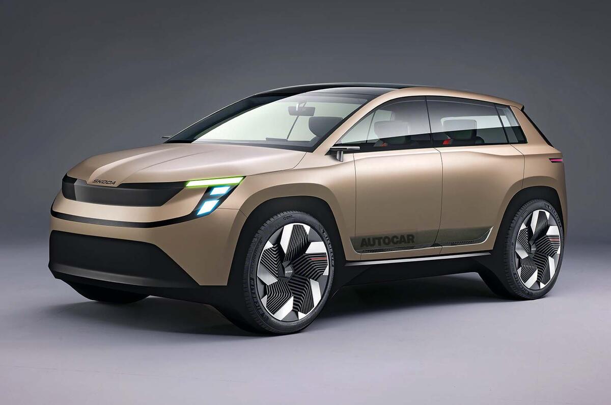 skoda small BEV render 2023