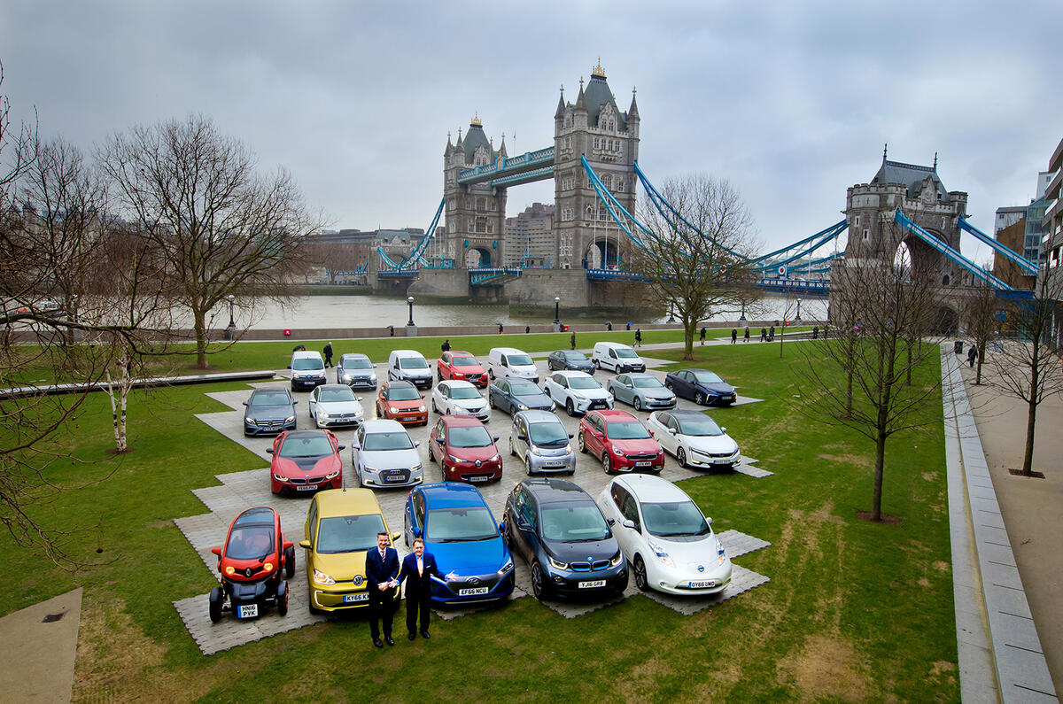 Collection of alternatively fuelled cars in London