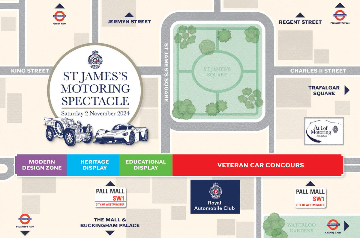 Rare cars descend on London for free St James’s Spectacle show Autocar