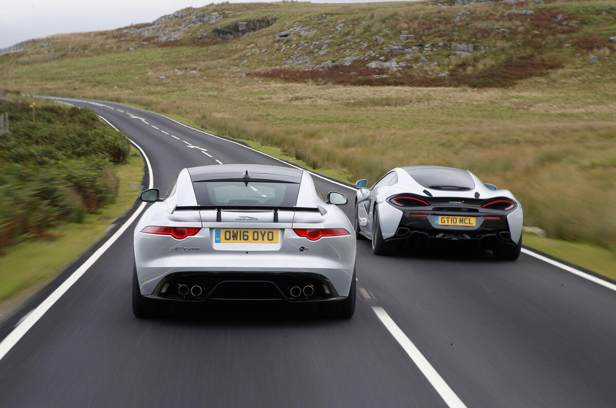 Jaguar F Type Svr Vs Mclaren 570gt Great British Gts Compared