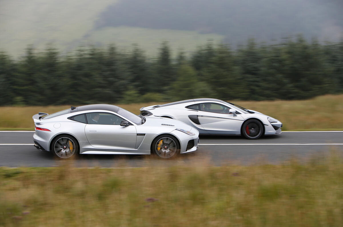 Jaguar F Type Svr Vs Mclaren 570gt Great British Gts
