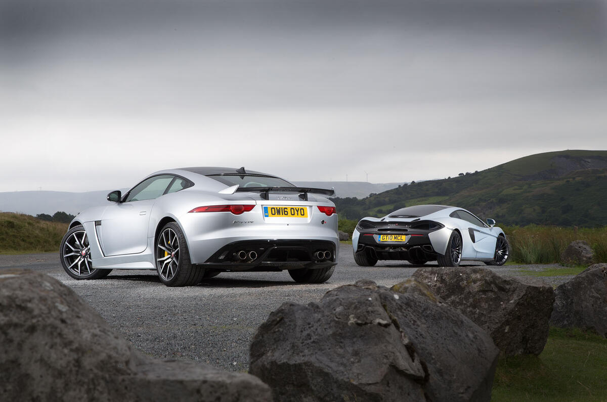 Jaguar F Type Svr Vs Mclaren 570gt Great British Gts Compared
