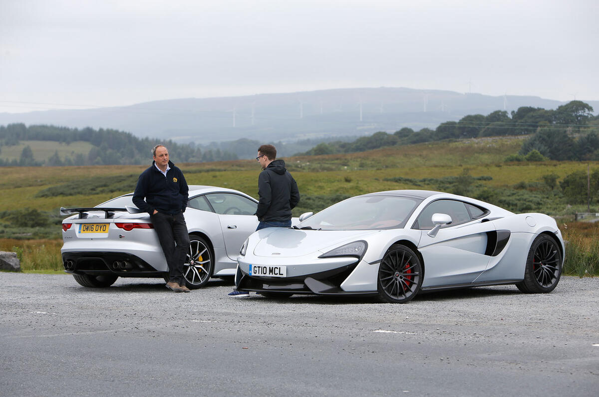 Jaguar F Type Svr Vs Mclaren 570gt Great British Gts Compared