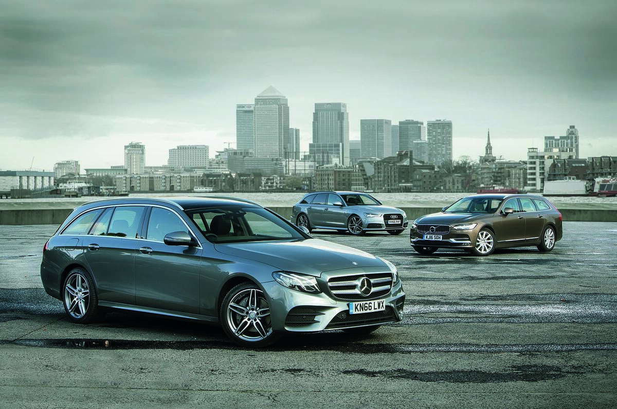 Mercedes-Benz E-Class Estate vs Volvo V90 vs Audi A6 Avant - group test