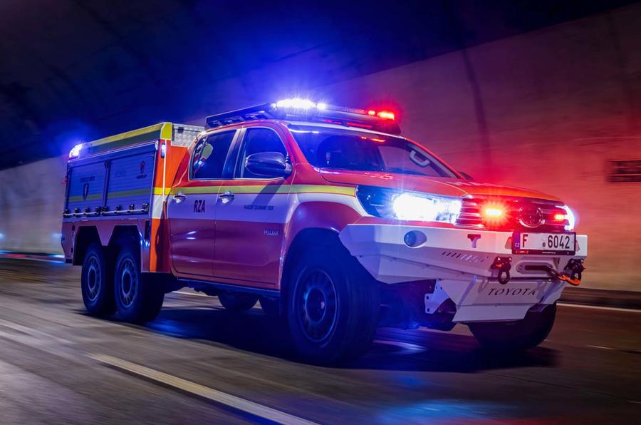 Toyota Hilux firefighting truck front three quarter