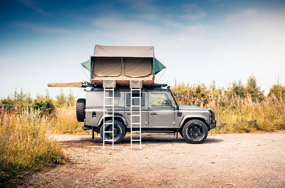 Twisted Defender V8 2018 UK first drive review - tent