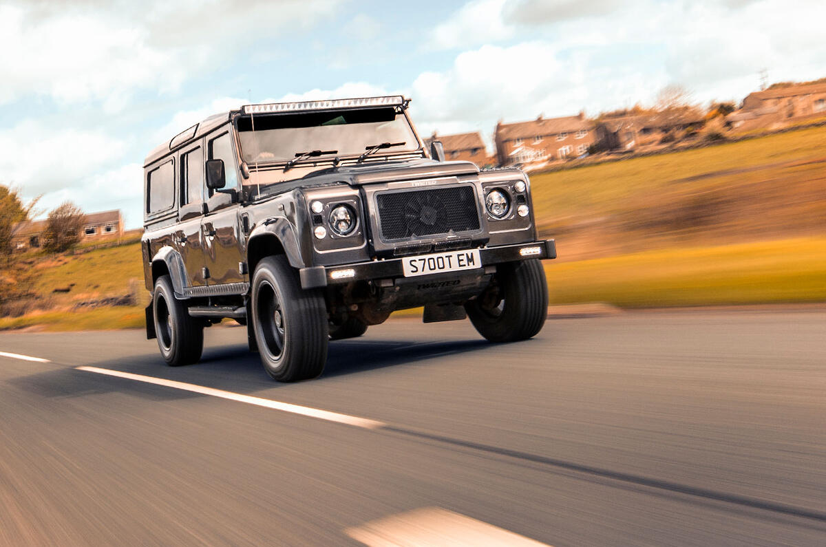 Twisted Defender V8 2018 UK first drive review - otr front