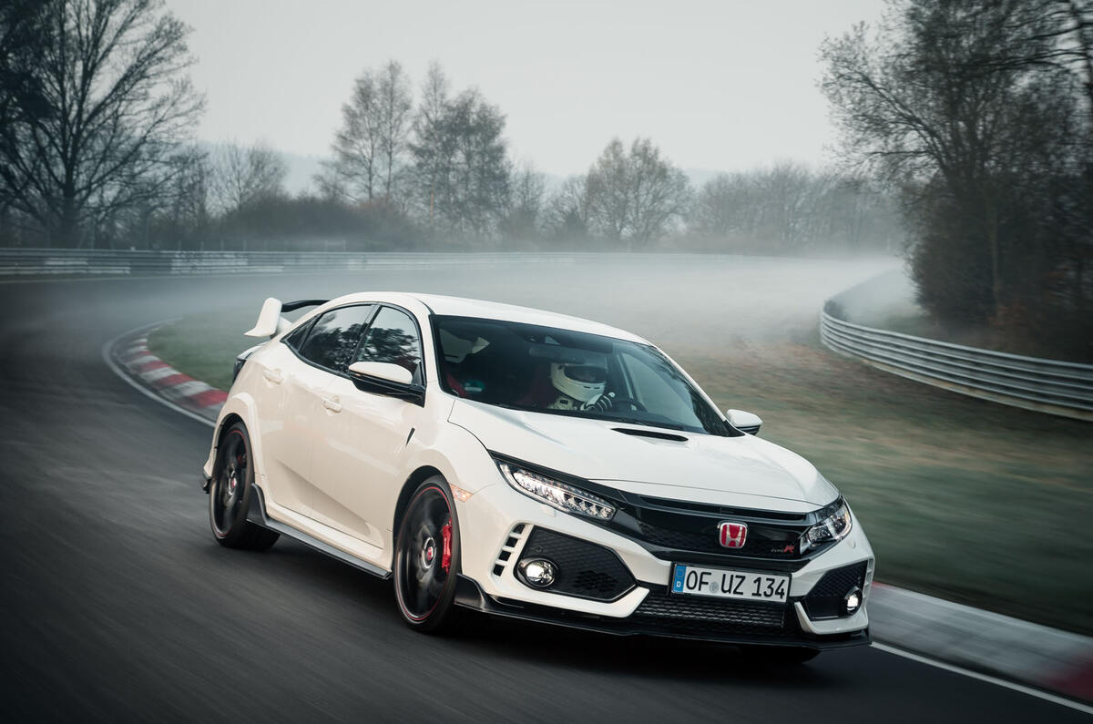 Honda Civic Type R Smashes Nurburgring Fwd Lap Record Autocar