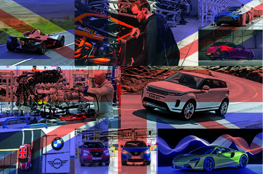 UK car industry collage