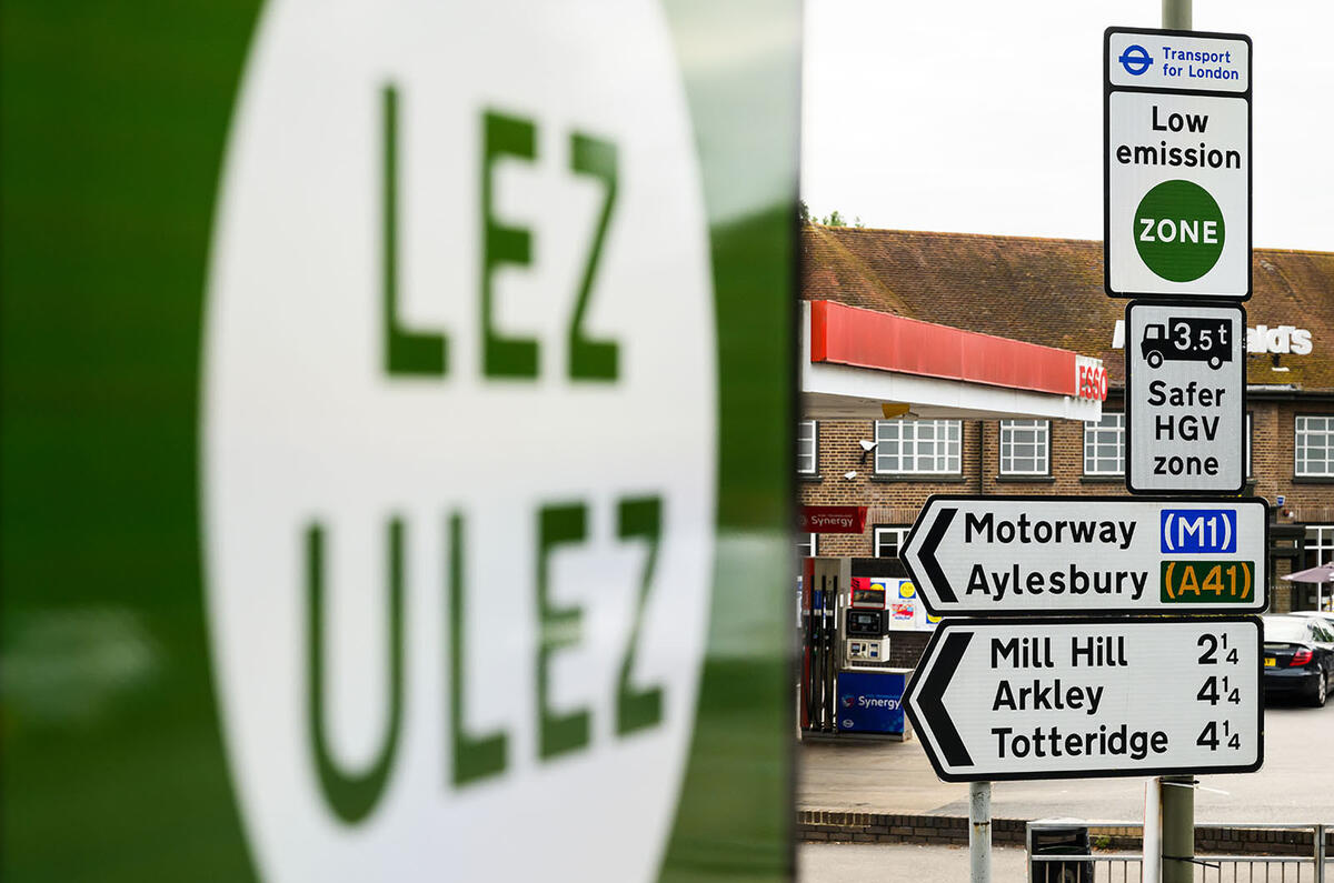 Ulez sign Getty images