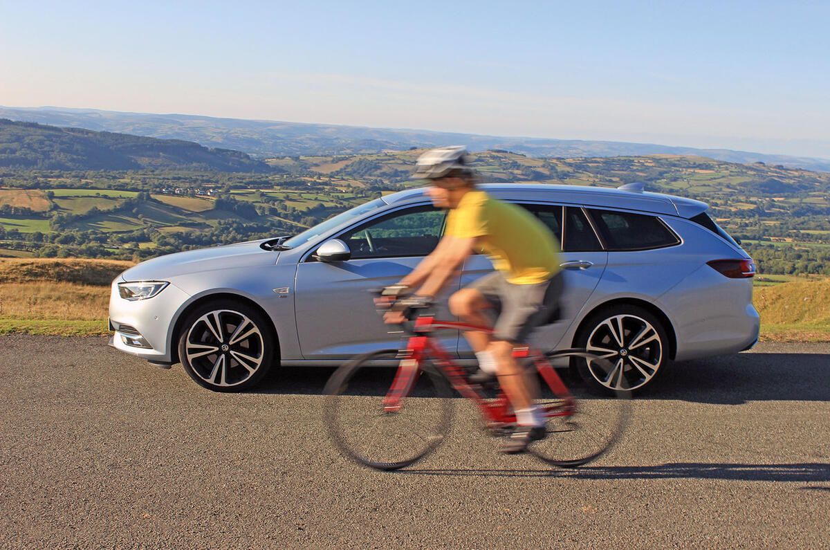 Vauxhall Insignia Sports Tourer cycling in Wales cyclist