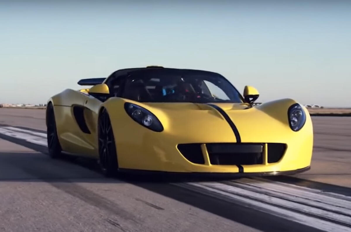 Hennessey Venom GT record video