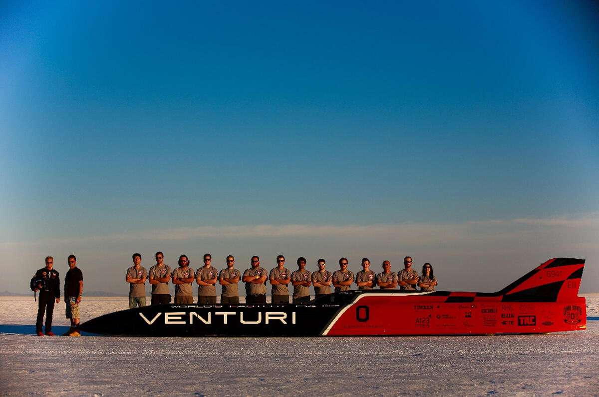 Electric land speed record set by Venturi