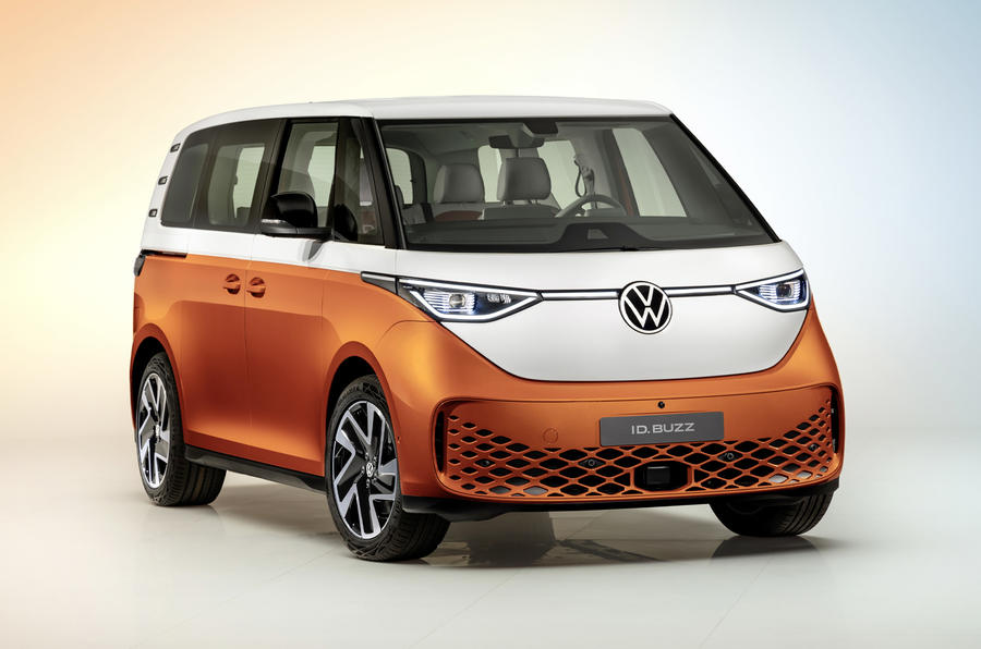Volkswagen ID Buzz 2022 استودیو جلو نارنجی دو رنگ