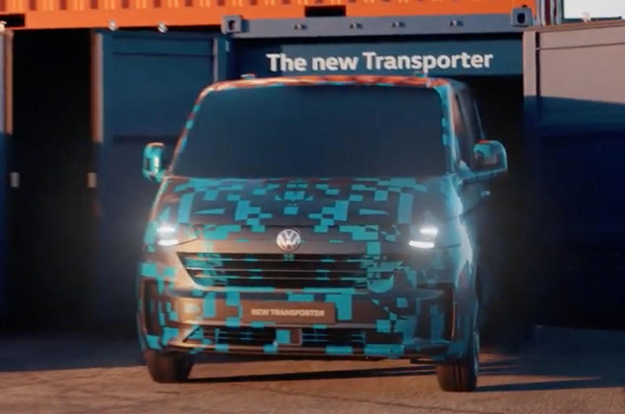 Volkswagen Transporter 2024 тизер передняя часть 2