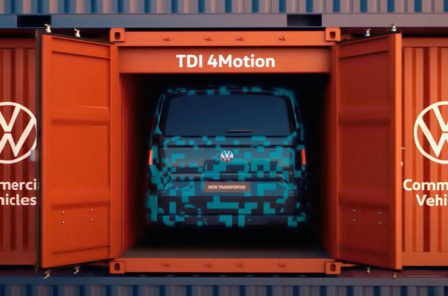 Volkswagen Transporter 2024 тизер сзади 2