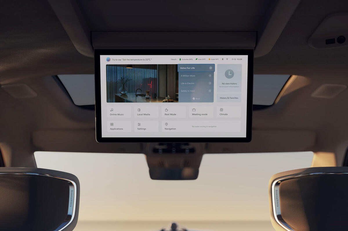 Экран Volvo EM90 на крыше