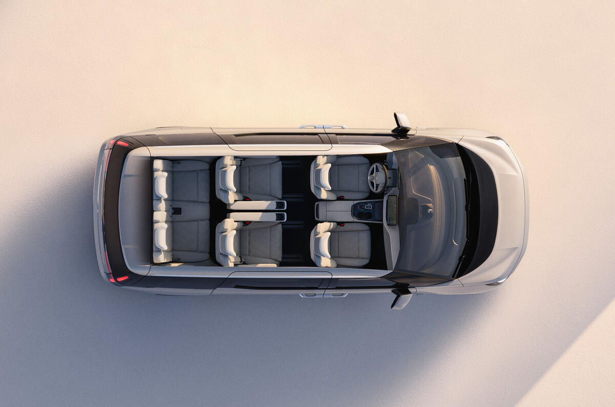 Volvo EM90 в разрезе сверху вниз